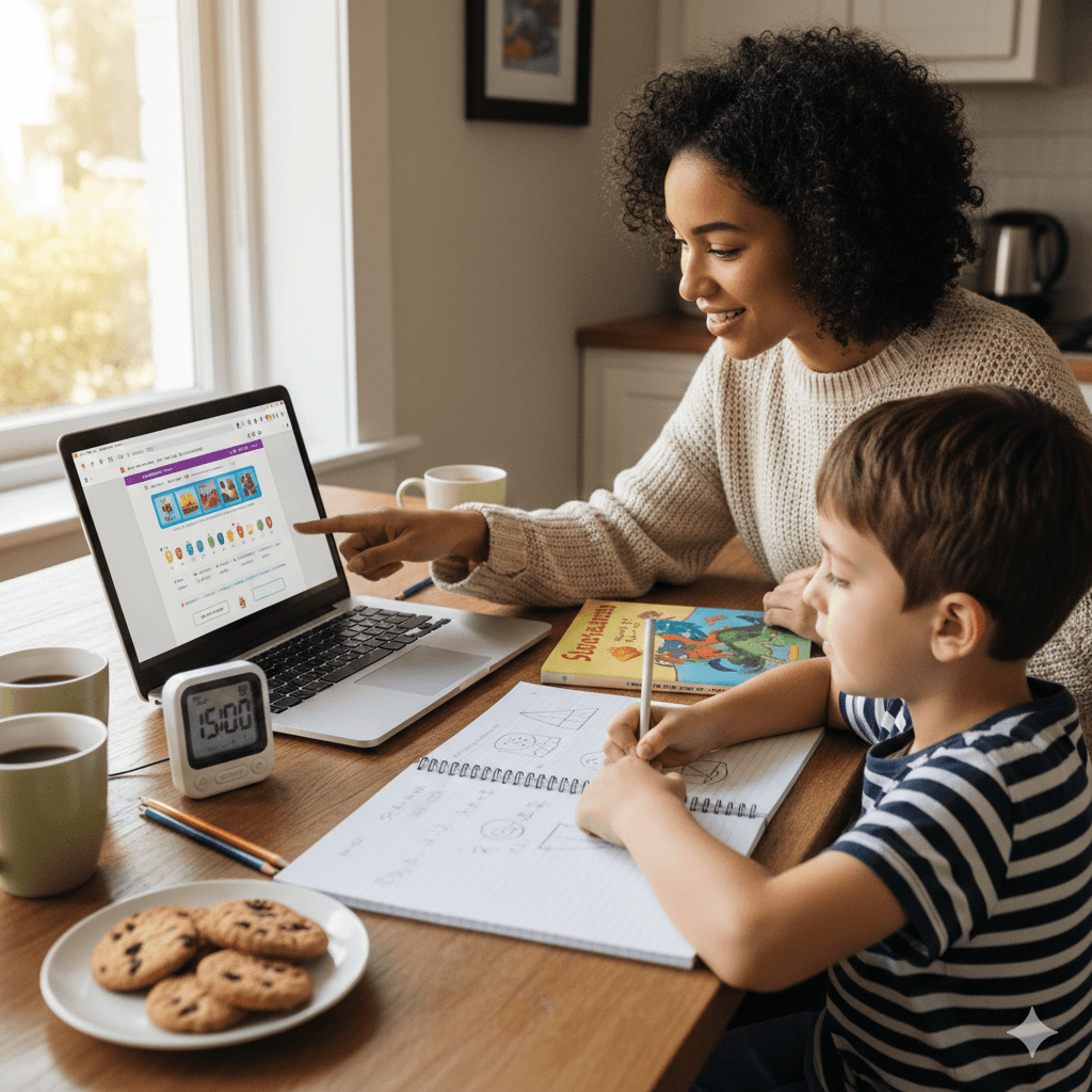 Atelier devoirs en ligne : routine sans conflits (45 min)