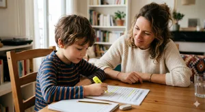 Enfant qui applique une méthode pour comprendre les consignes au primaire en surlignant les mots-clés