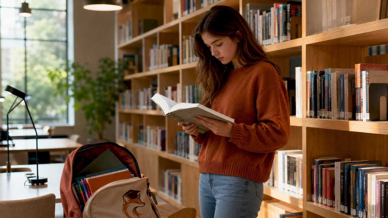 Une étudiante appliquée prend des notes pendant son cours de soutien.