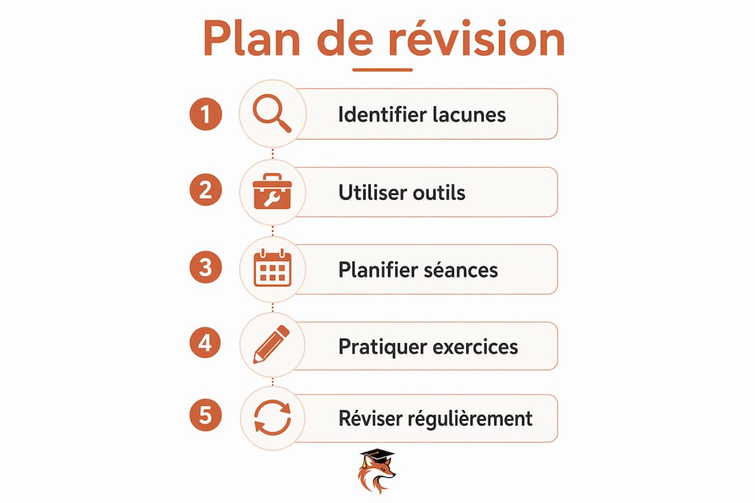 Infographie : les étapes clés pour organiser efficacement ses révisions scolaires