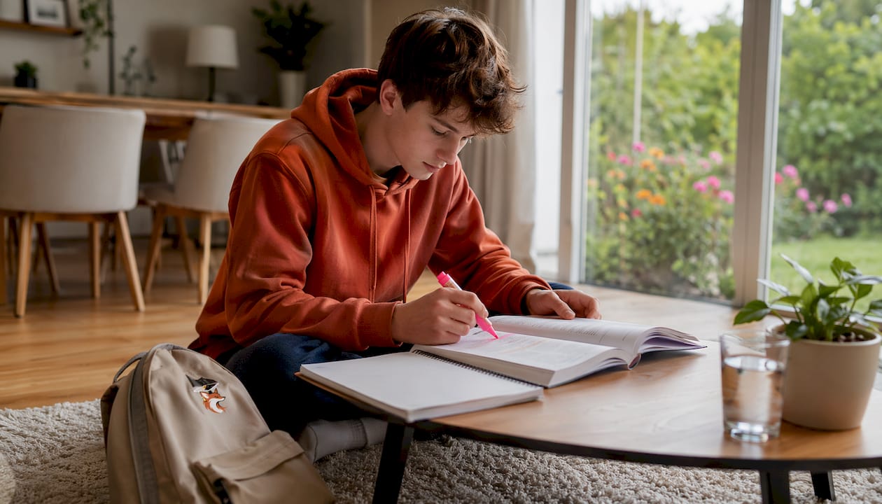 Un lycéen en pleine préparation pour le bac