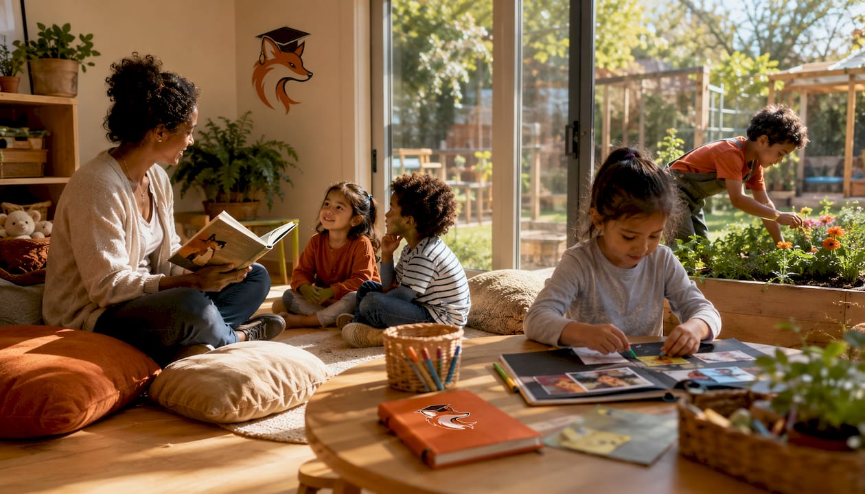 Children engaging in diverse preschool learning activities