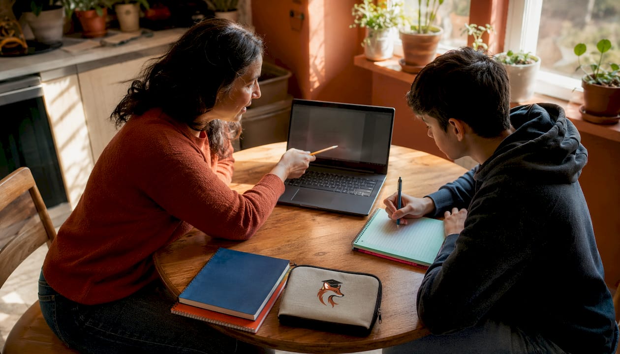 Online tutoring session between tutor and student