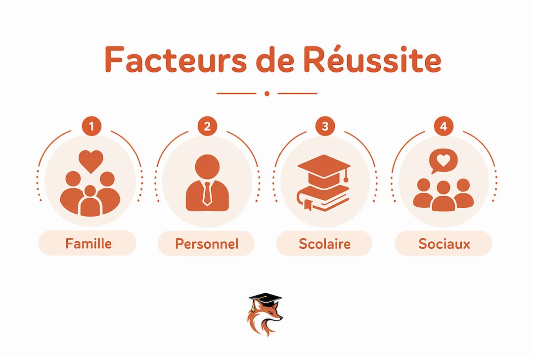 Schéma pyramidal illustrant les principaux leviers de la réussite scolaire