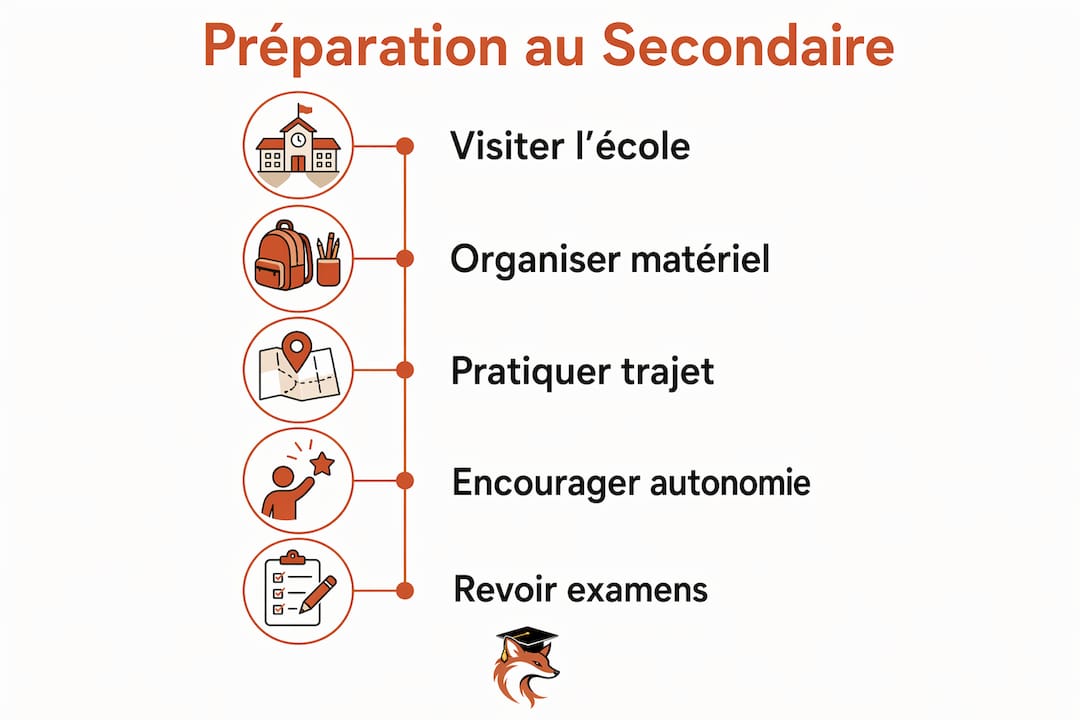 Infographie : les différentes étapes clés pour bien se préparer au lycée