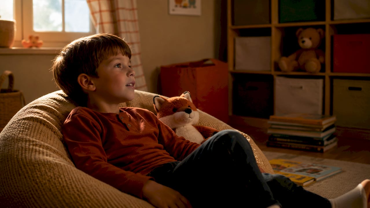 Child watching French children's television