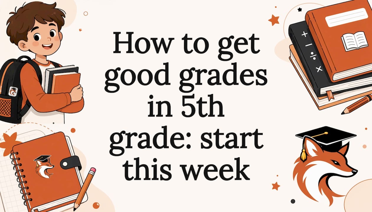 Illustrated educational title card for grade 5 article