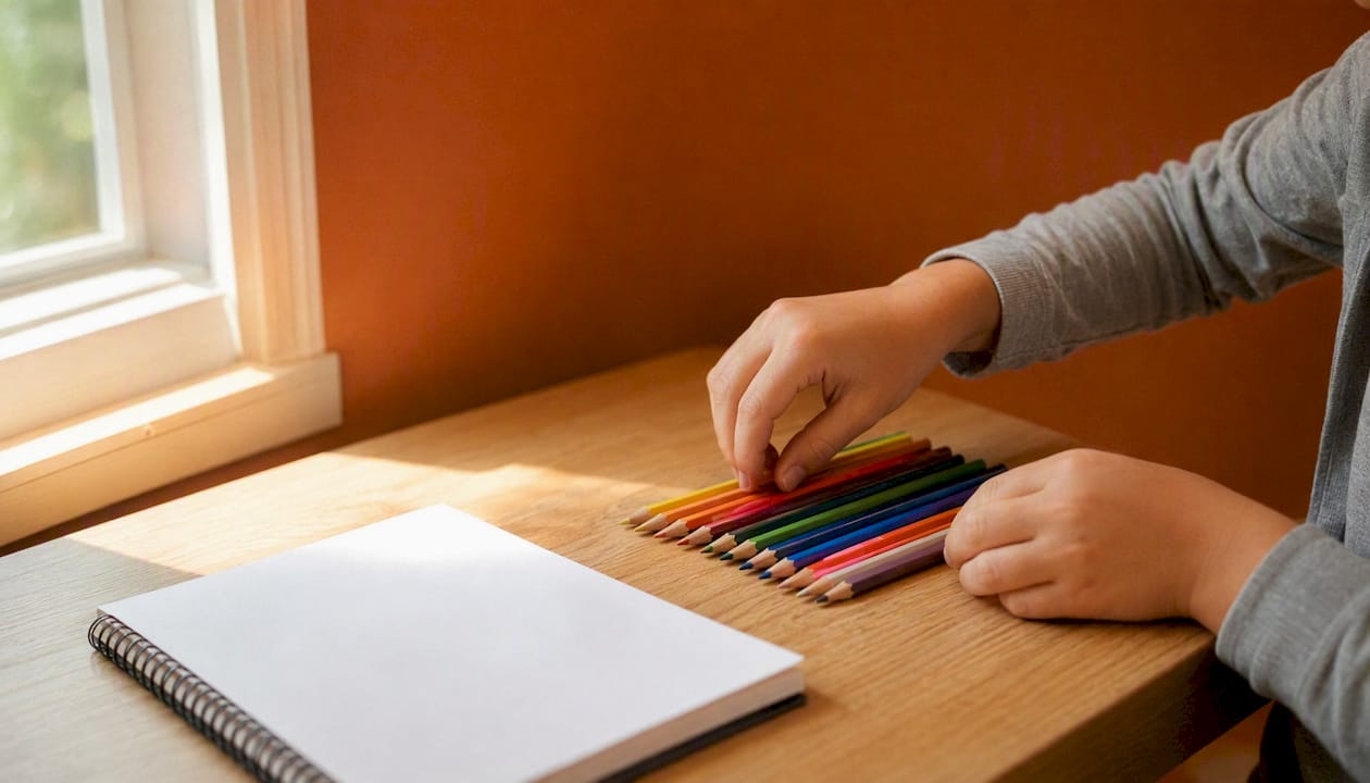 Des petites mains s'affairent à ranger et organiser l'espace de travail, transformant le bureau d'étude en un lieu ordonné et inspirant.