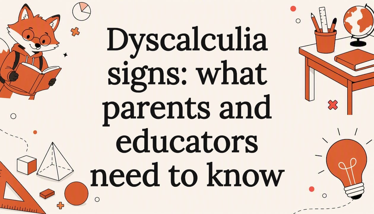 Decorative title card illustration for dyscalculia article