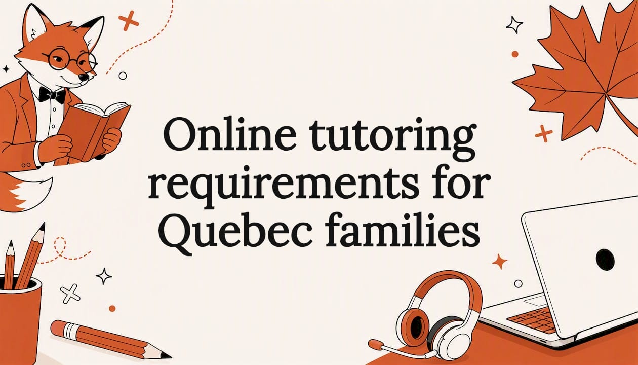 Decorative title card illustration with tutoring theme