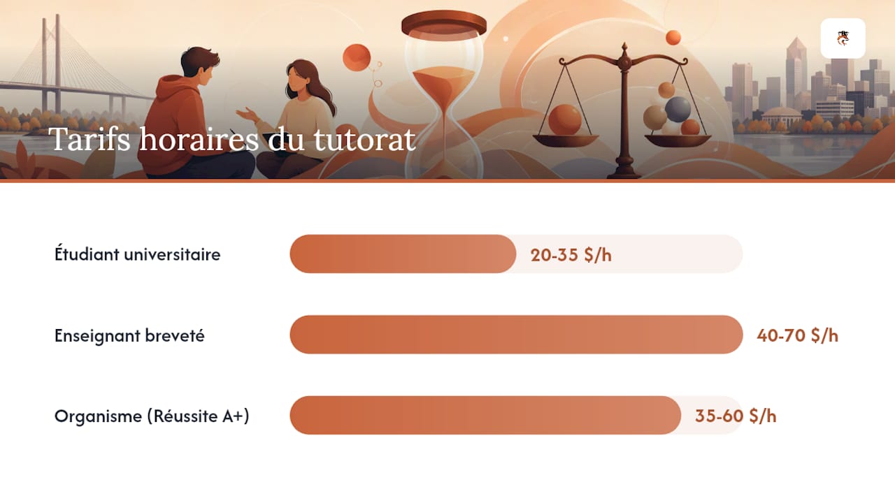 Tableau comparatif des tarifs horaires pour les cours particuliers