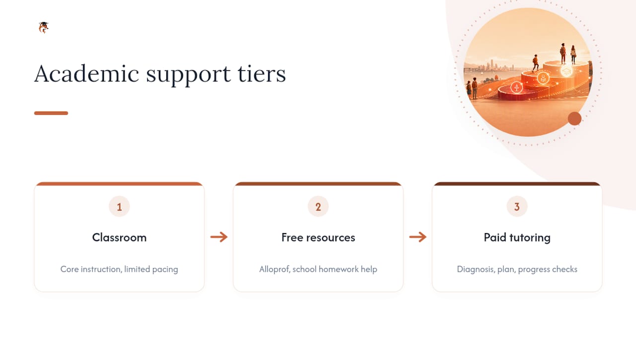 Diagram of tiers of academic support options