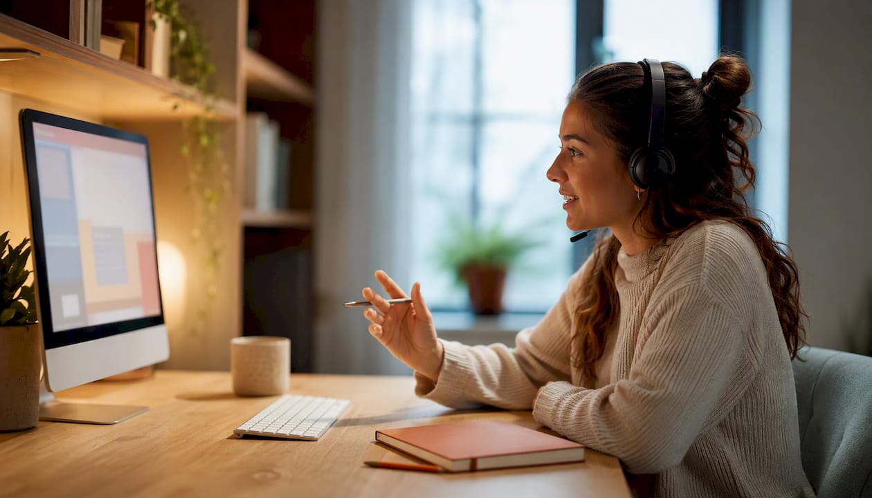 Tuteur accompagnant un élève en ligne