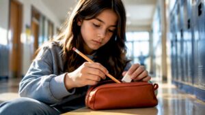 Étudiant en train de se préparer pour un concours d'entrée