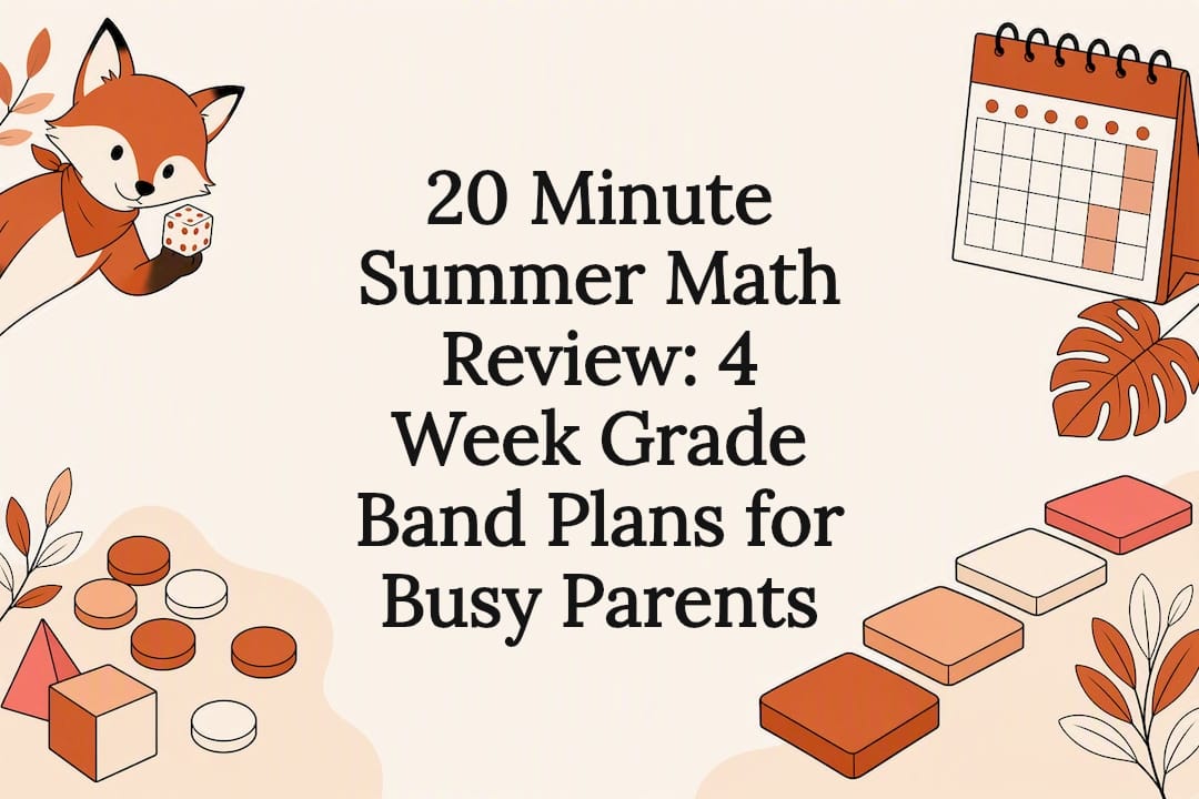 Summer math review title card illustration