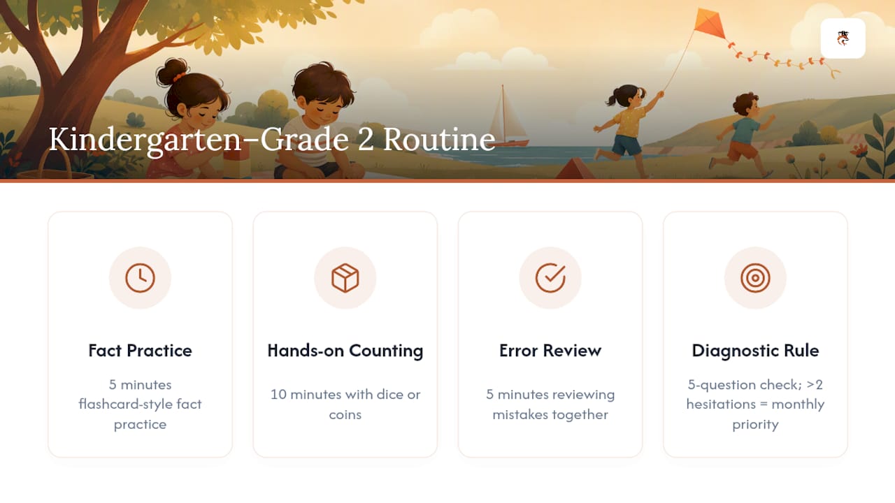 Twenty-minute early math practice routine