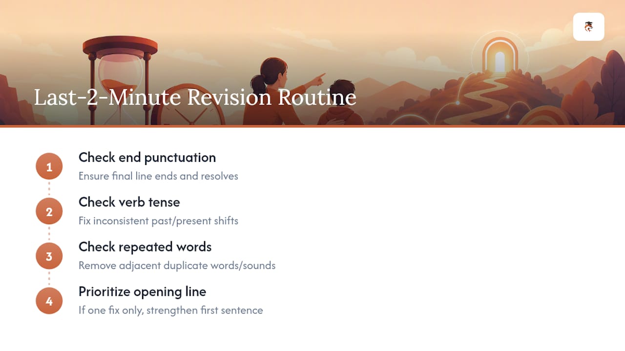 Three-step timed writing proofreading routine