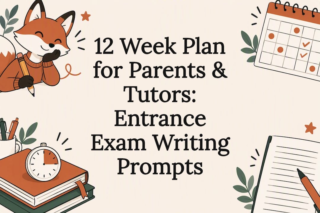 Fox-themed entrance exam writing plan title card