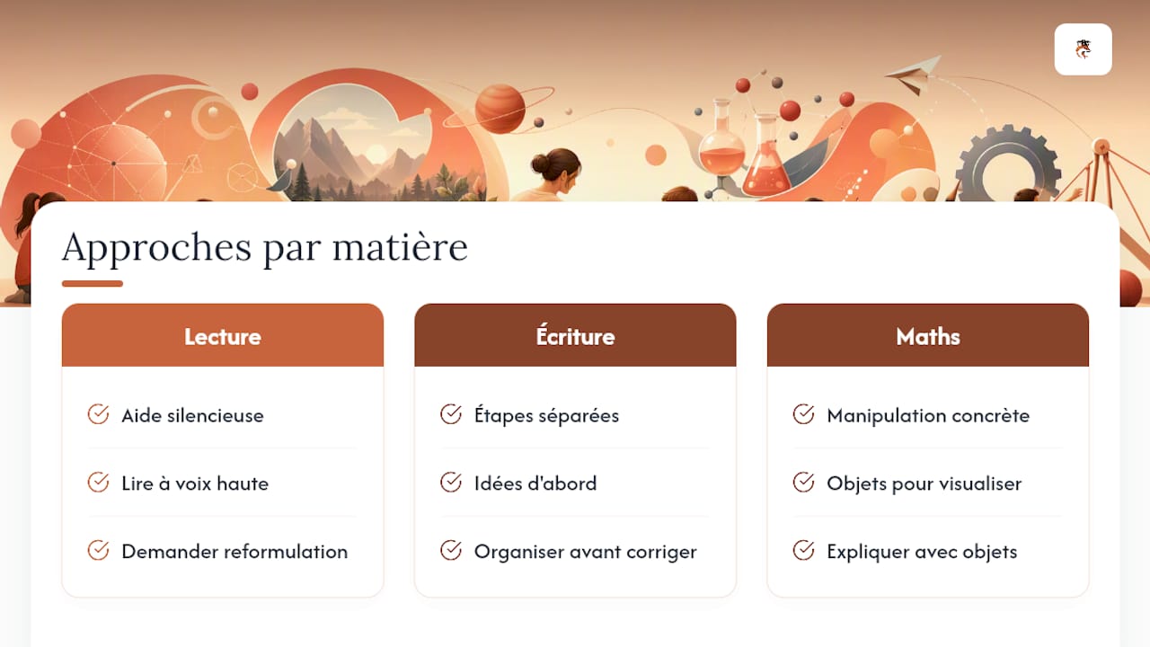 Trois méthodes pour soutenir dans chaque matière