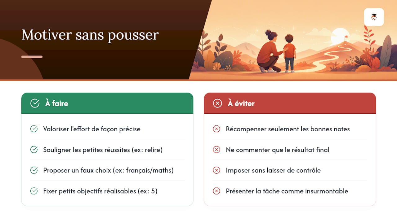 Comment motiver son enfant à faire ses devoirs sans le pousser — overview diagram