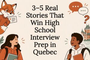 Illustrated interview preparation title card