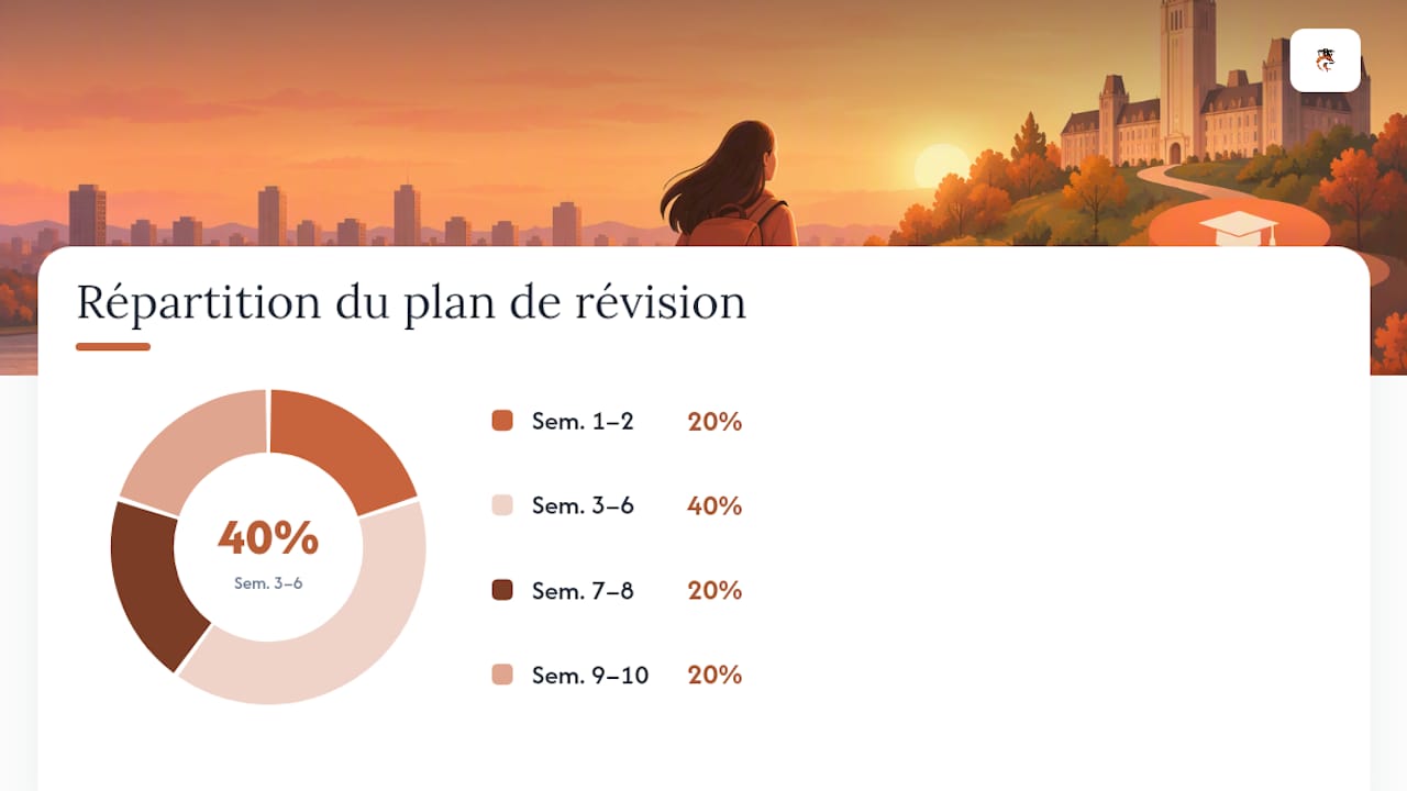 Quel plan de révision suivre pendant 8 à 10 semaines ? — overview diagram