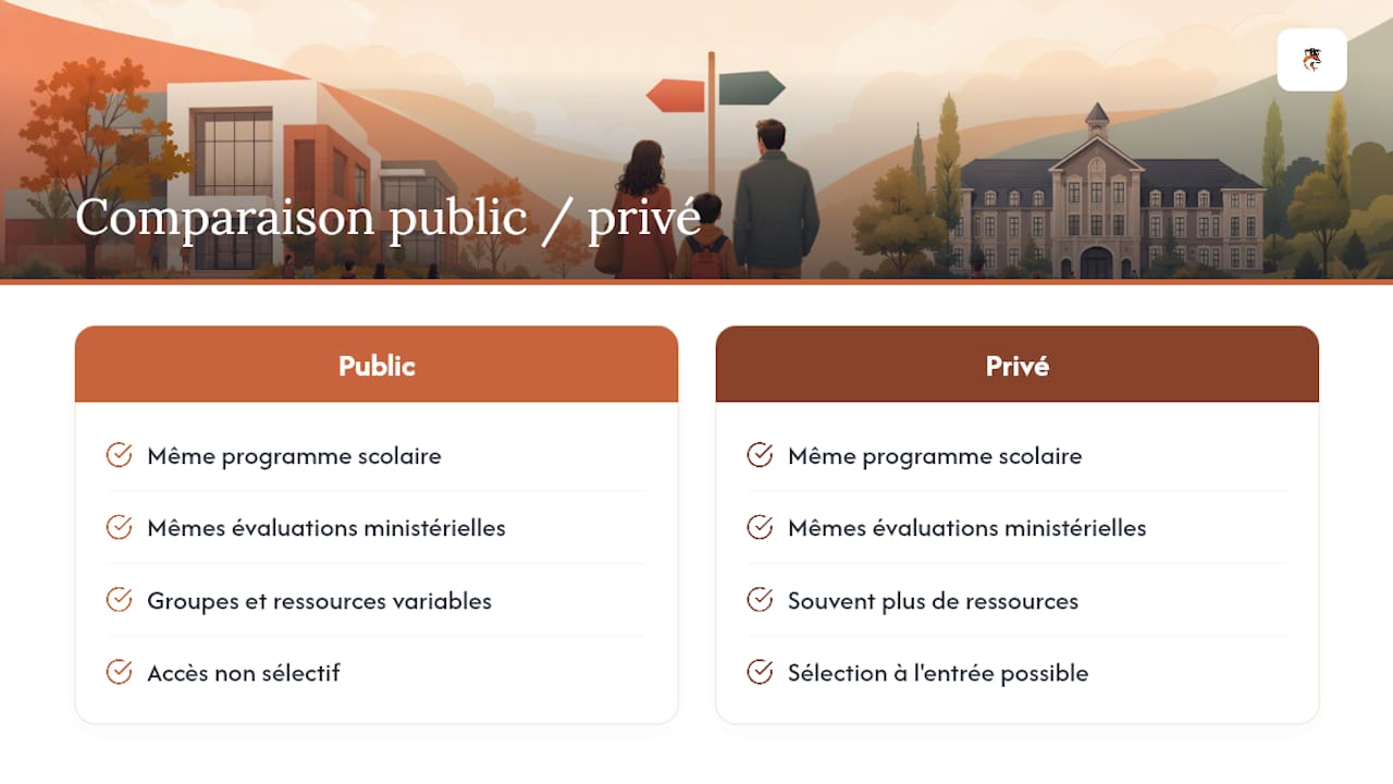 Comparaison entre écoles publiques et privées
