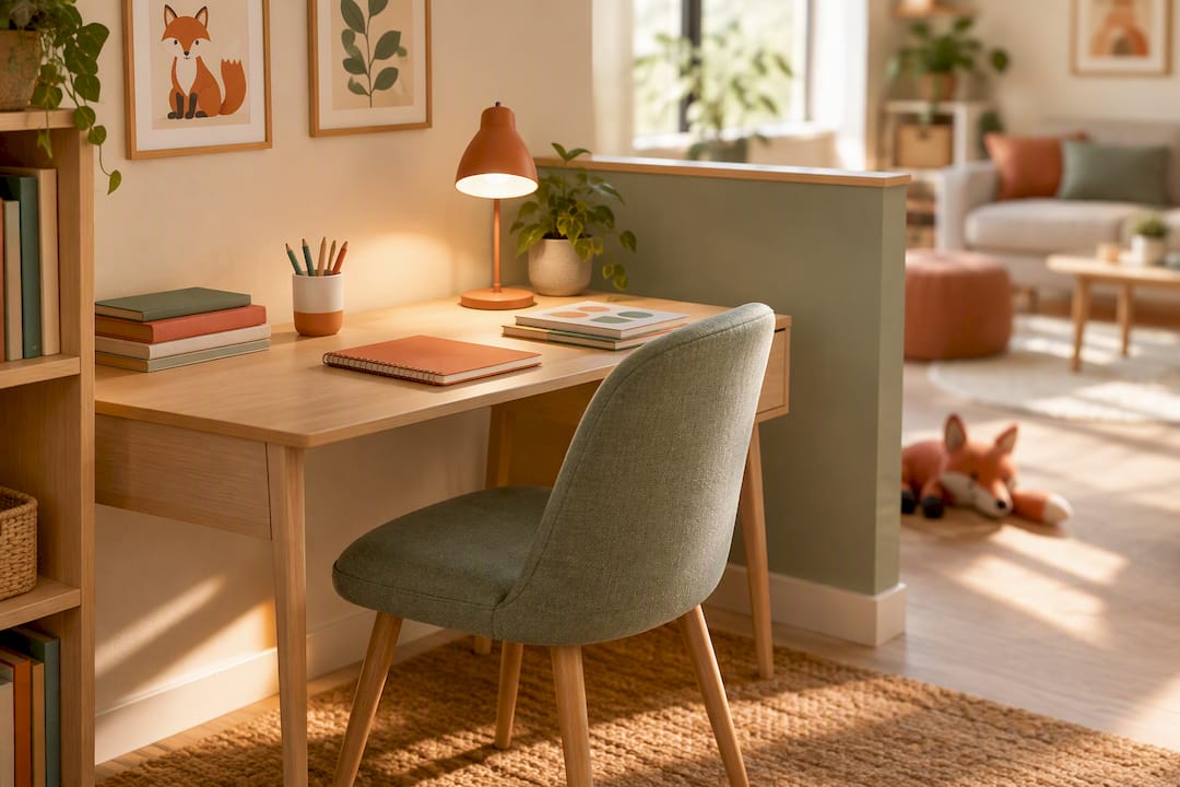 Organized quiet study nook for tutoring