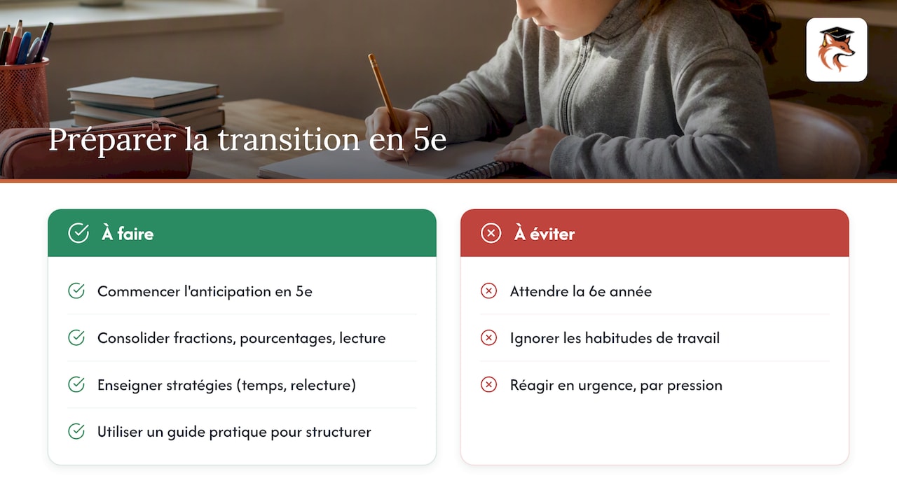L'impact de la 5e année sur la préparation au collège — overview diagram