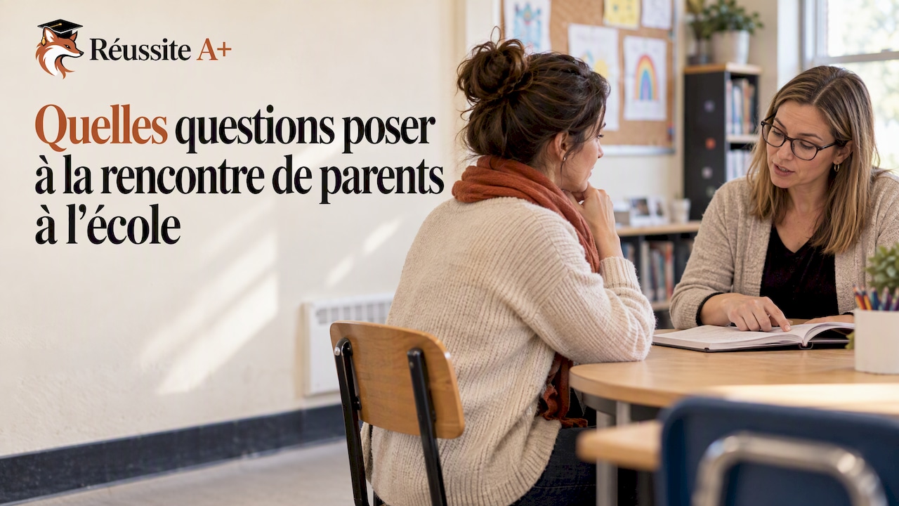 Un parent discutant avec une enseignante à l'école