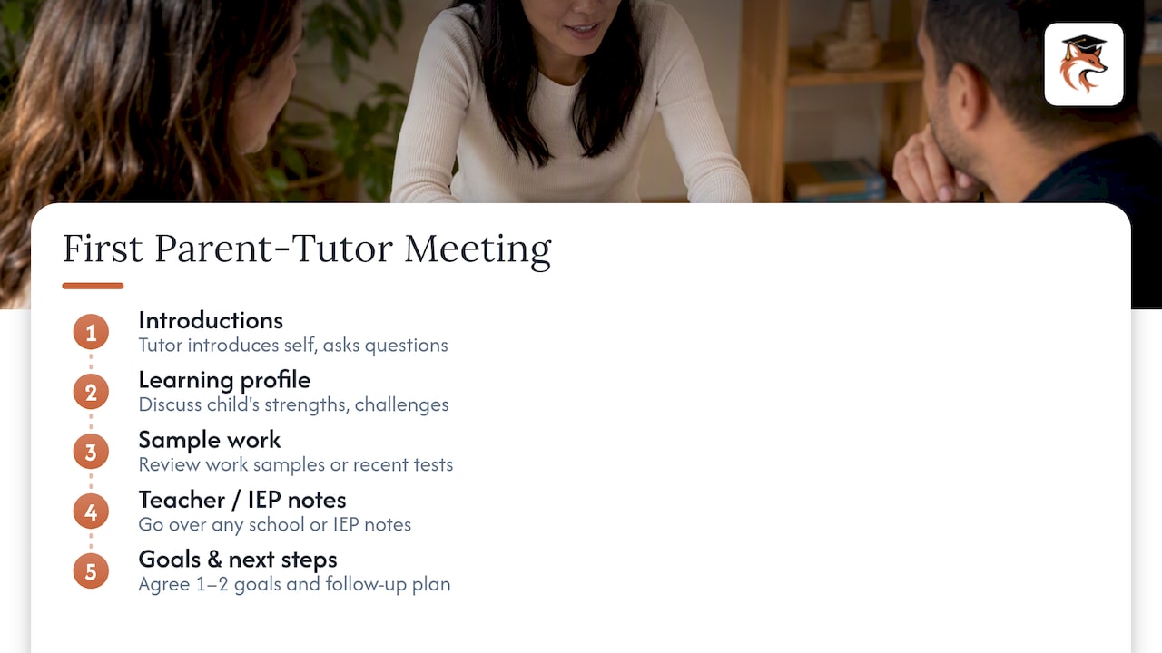 Five stages of a first tutor meeting