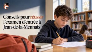 Étudiant se préparant à un examen d'entrée scolaire