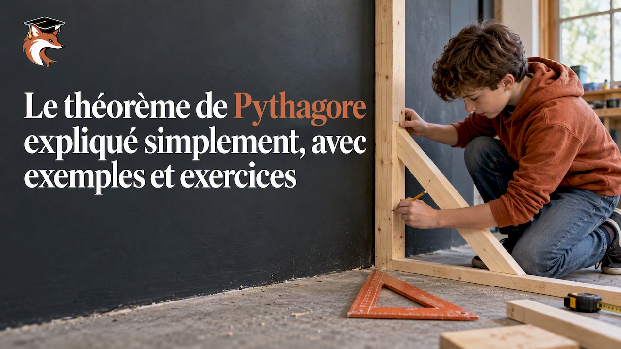 Triangle rectangle mesuré en atelier