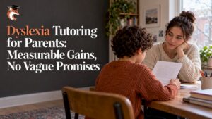 Student reading aloud as tutor listens