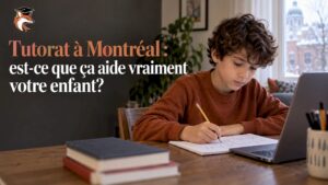Un élève de Montréal suivant un cours de tutorat en ligne