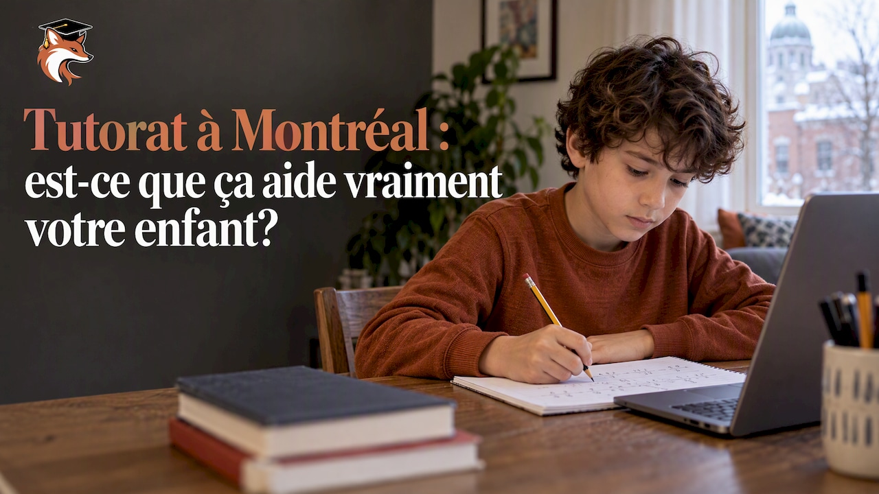 Un élève de Montréal suivant un cours de tutorat en ligne