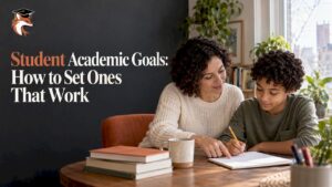 Parent and student setting an academic goal