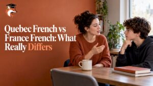 Tutor and student comparing French pronunciation