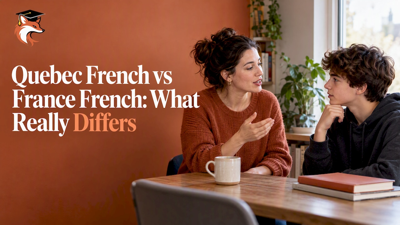 Tutor and student comparing French pronunciation